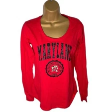 J America Maryland Terrapins Long Sleeve Tee Medium