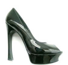 YSL Yves Saint Laurent Black patent leather heels platform pumps sz 40 