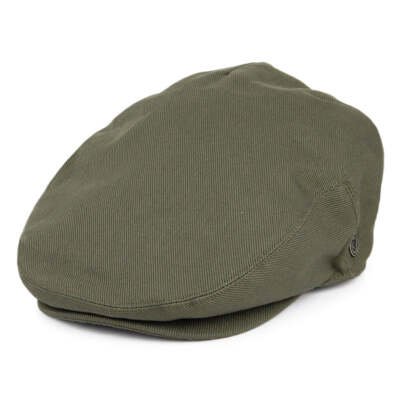Jaxon James Cotton Flat Cap Olive UK
