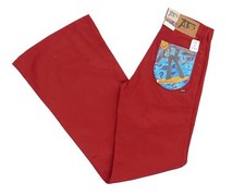 ATO Damen Jeans Schlaghose W26 L34 26/34 rot uni Vintage Hippie Neu