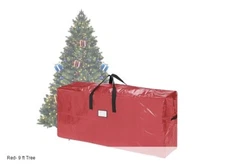 Elf Stor Premium Red Rolling Christmas Tree Storage Duffle Bag for 9 Ft Tree