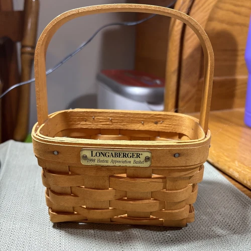 USED VINTAGE 1998 Longaberger Hostess Appreciation (ONLY) Basket Fixed Handle