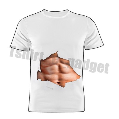 maglietta con addominali disegnati