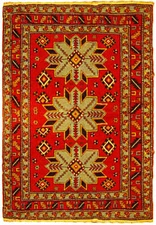 4x6' Red Orange Antique Russian Kazak Early 1900 13965