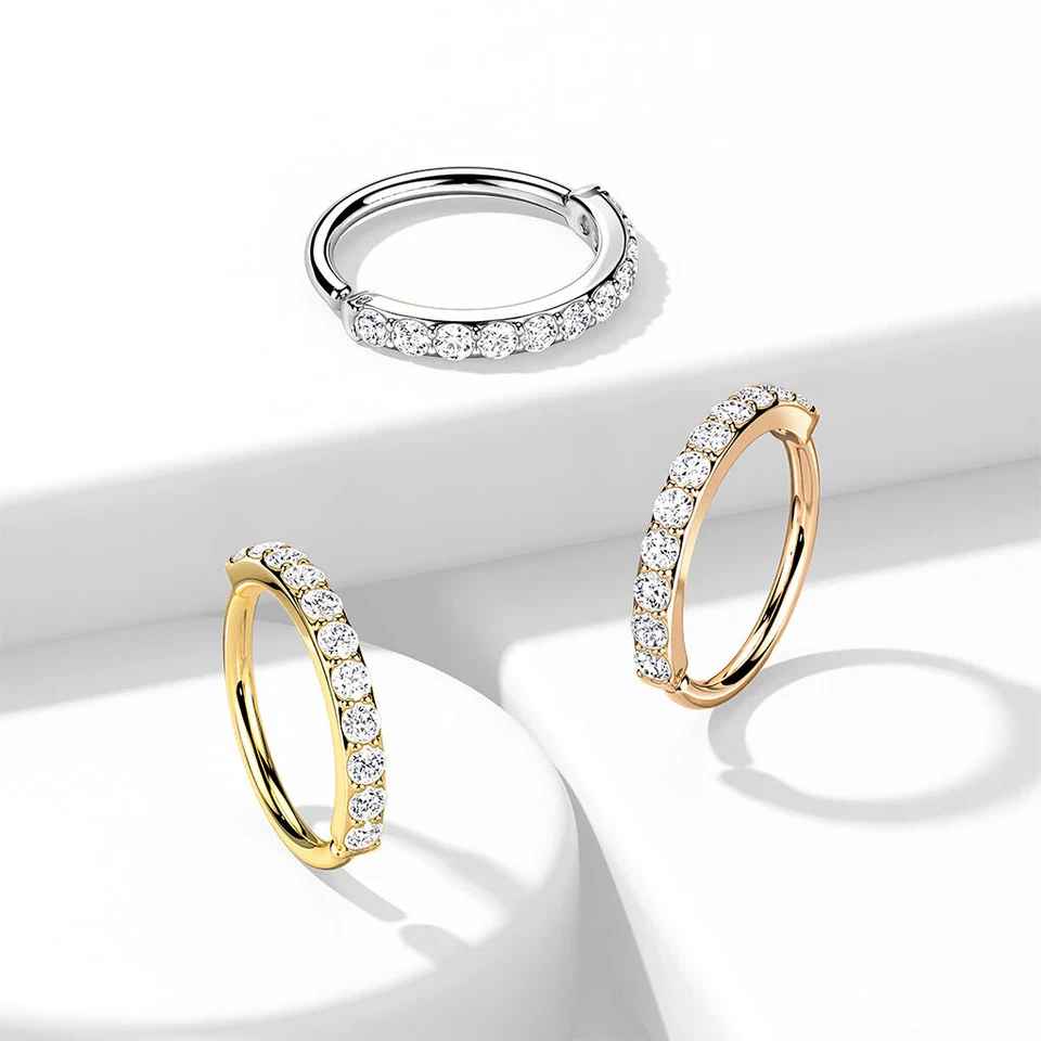 Orecchino Anello In Oro O Platino E Zirconio - 1 Rango - Immagine 2 di 4