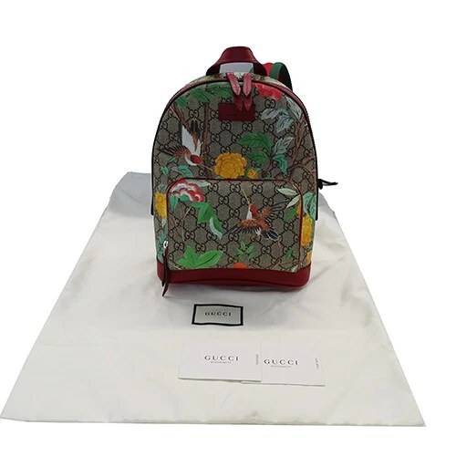 Sac à dos femme marque GUCCI GG Supreme Tian Bird multicolore très rare
