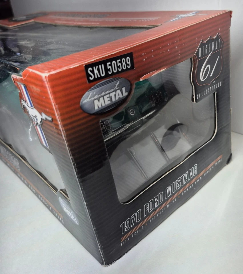 1970 Ford Mustang Boss 429 Highway 61 Diecast 1:18 Car - Blue Green - Image 4 of 4