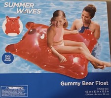 Inflatable Large Gummy Bear Swimming Pool Floating Water Raft with Headrest