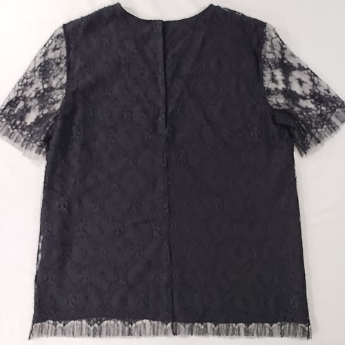 Camisa Top Adam Lippes Para Mujer 4 Forrados Seda Superposición Encaje Transparente - Imagen 6 de 11