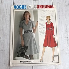 Vogue Paris Original Vintage Pattern Molyneux 2627 Size 12 Cut Dress