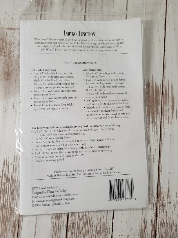 Color Me Crazy Purse PATTERN Diane McCauley for Indygo Junction, Makes 2 Styles! - Image 2 of 2