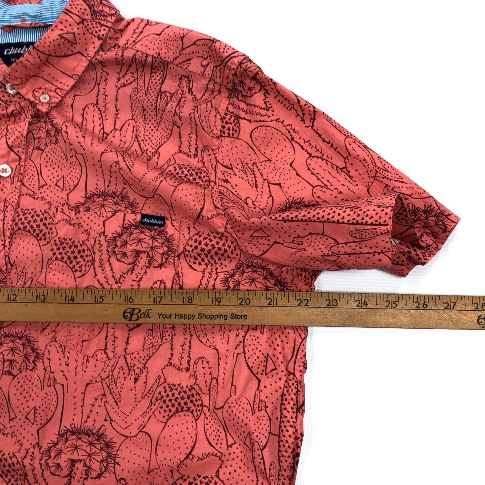 Chubbies Shirt Mens Large Cactus Print Short Sleeve Button Up