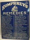 HUMPHREYS' REMEDIES Vintage Enamel Porcelain Sign 16" X 12" Apothecary