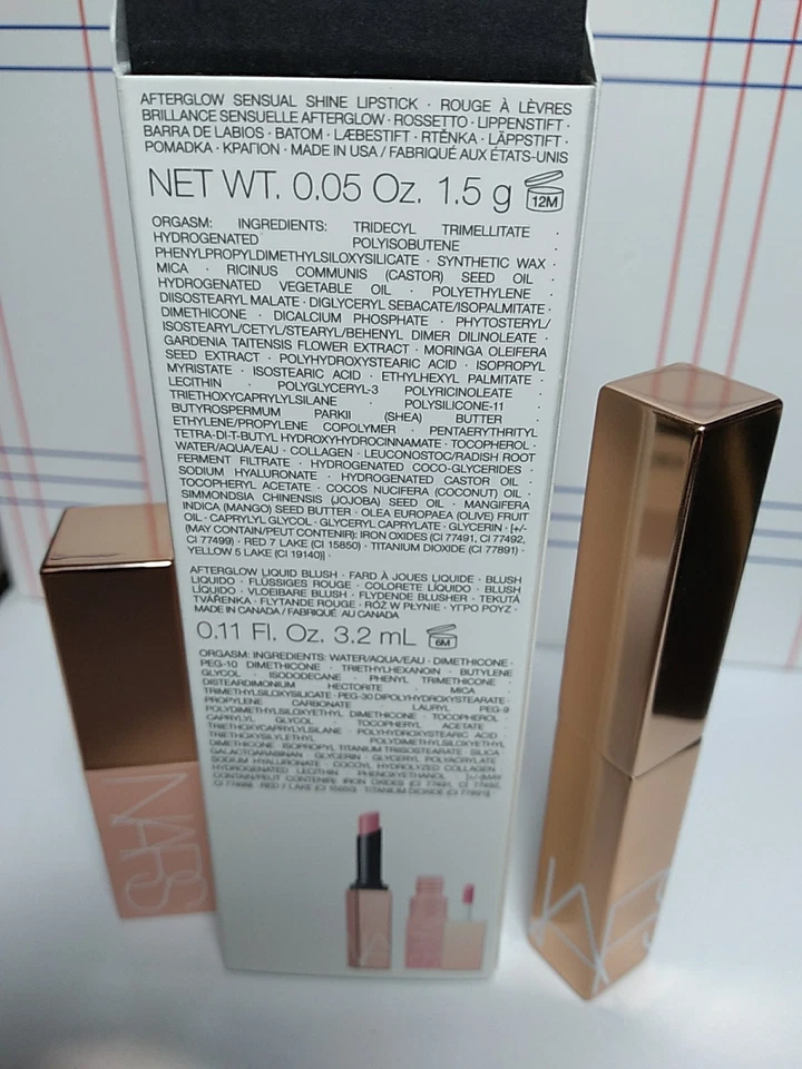 NARS ORGASM Afterglow Sensual Shine Lipstick & Mini Liquid Blush Duo NIB - Image 4 of 4