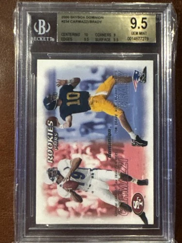 2000 Skybox Dominion Tom Brady RC Pairs Beckett 9.5 Gem Mint #234 Rookie Card