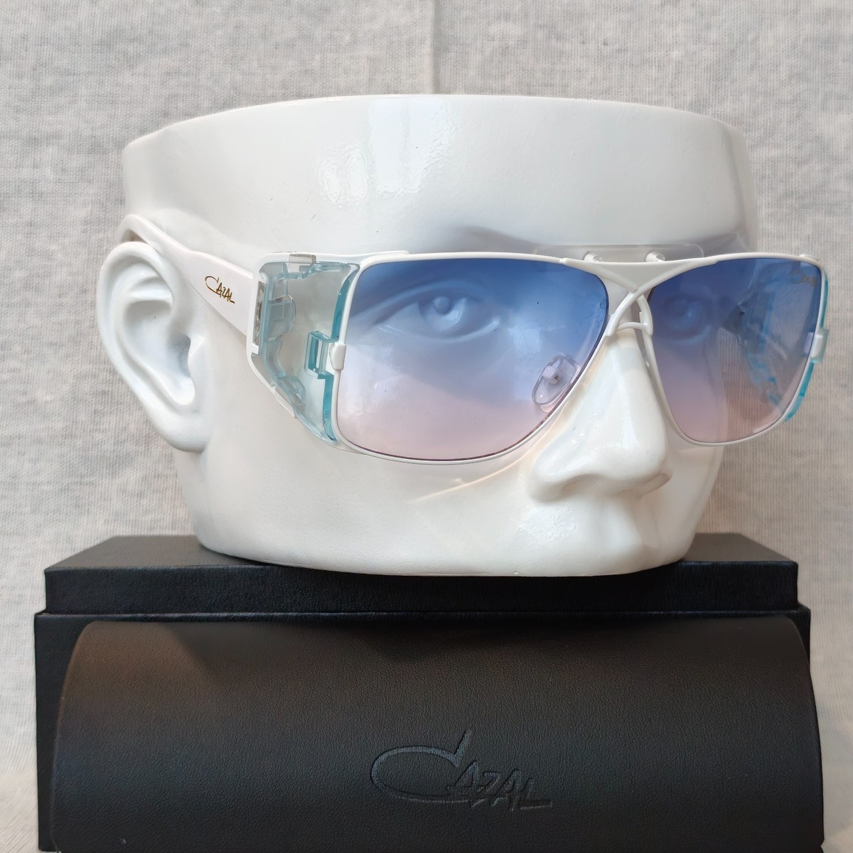 CAZAL LEGENDS 955 Havana White Temple Gradient Blue Sunglasses