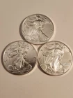 American Silver Eagle Coins, Lot of 3 - 2016 1oz .999 Fine Silver, 3oz of Silver