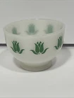 VTG Fire King Green Tulip Pattern Cottage Cheese Bowl 10 oz