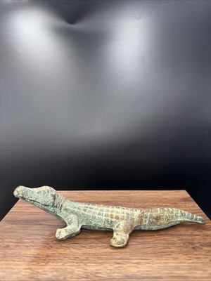Vintage Cast Iron Metal Alligator MCM Sculpture 7.5