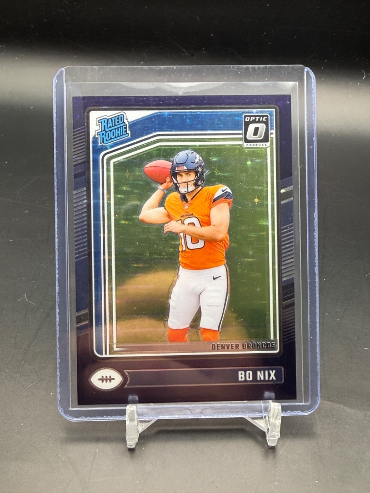 2024 Panini Donruss Optic Bo Nix /15 Purple Stars Prizm Rookie #209 PC