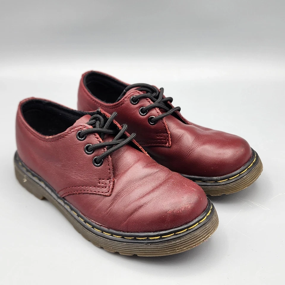 Dr Martens Everley Little Kids Girls Boys Smooth Black Leather Soft Toe Shoes 11 - Image 2 of 4