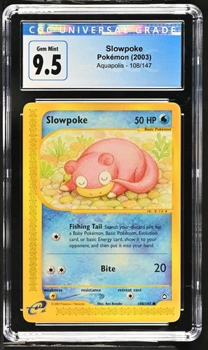 slowpoke 108 cgc 9.5 aquapolis graded pokemon card e reader vintage