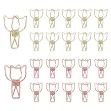 30Pcs 1.2" Cat Design Paper Office Binder Clips for Office, Gold/Rose Gold