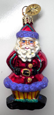 Christopher Radko Little Gems Collection Ginger Snap Santa Glass Ornament 2002