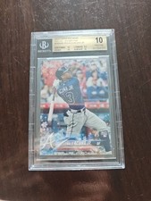2018 Topps Holiday Ronald Acuna Jr. Snowflake #HMW50 BGS 10 Rookie RC Card. rookie card picture