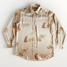 Camicia blusa raso stampa leopardi Zara taglia media 