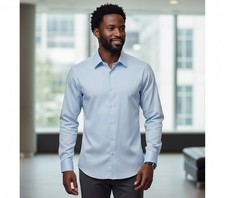 Bar III Slim Fit Stretch Dress Shirt Light Blue XL
