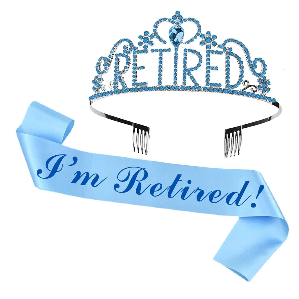 Retirement Party Decorations I'm Retired Sash With Anti Slip Rhinestone Crown - Image 4 of 4