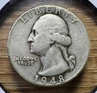 1948-P Washington Quarter - Actual Coin Shown - Free Shipping & Tracking INV#107