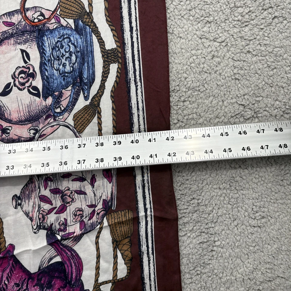 Talbots Tea Party Bufanda Cuadrada Juego de Té China Ilustración 44x44 Años 90 Foto 4 de 4