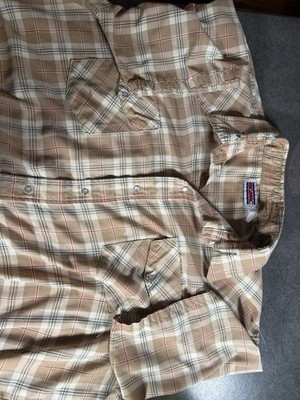 Vintage Bic Mac Men s Plaid S/S Pearl Snap Western Cowboy Shirt 2XL USA
