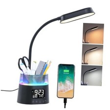 LED Kids Desk Lamp, Dimmable Study Lamp for Home Office Desk Black
