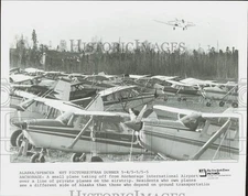 Press Photo Small plane taking off from Anchorage International Airport