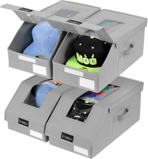 4 Pack Stackable Hat Organizer for Baseball Caps Clear Storage Box