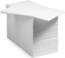 Disposable Bathroom Napkins, Linen-Feel Guest Towels, 12x17 Inches, White