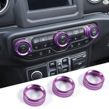 Air Conditioner Switch Knob Cover Aluminum Alloy Trim Cover Compatible Purple