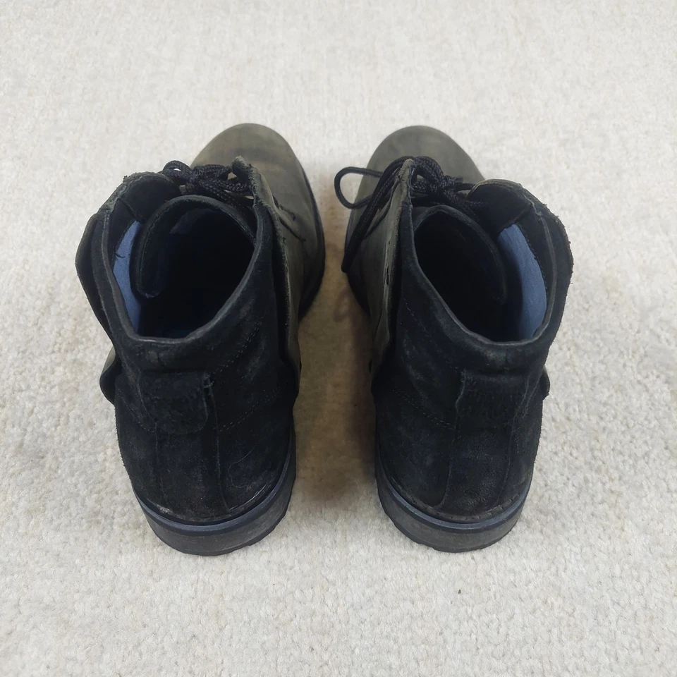 Mark Nason Loretto Zapato Hombres 9.5 Negro Gamuza Cuero Tobillo Chukka Diseñador Botas  Foto 4 de 4