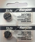 Energizer Battery 357/303 Multi Drain Silver Oxide 1.55V ((2pcs per Pack) FRESH