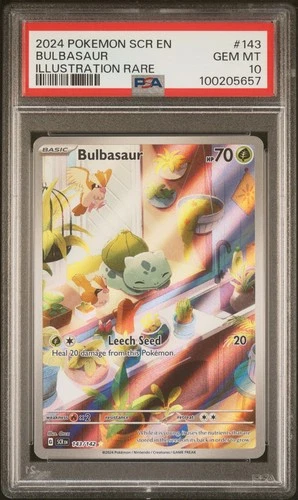 GEM MINT PSA 10 - Bulbasaur Illustration Rare 143/142 - Stellar Crown