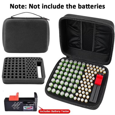 Batterie Organizer Tasche fuer 48 AA und 48 AAA mit Tester und Zubehoer Faechern