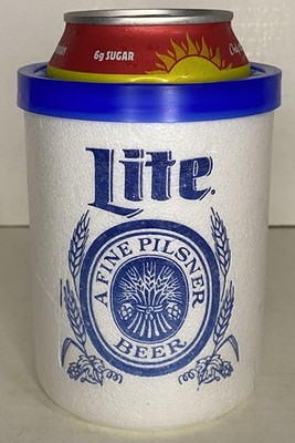Miller Lite VTG Styrofoam Koozie Beer Can Holder Coozie Coolers
