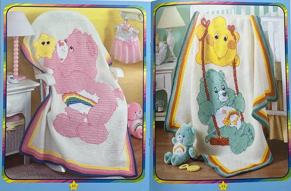 Brand New OOP! CARE BEARS CROCHET AFGHANS, 6 designs, Leisure Arts 3789 - Image 3 of 4