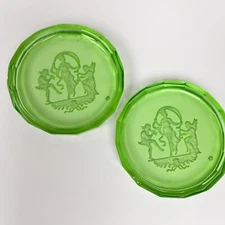 Bohemian Czech Curt Schlevogt Art Deco Cut Glass Cupid & Diana Vintage 1930s