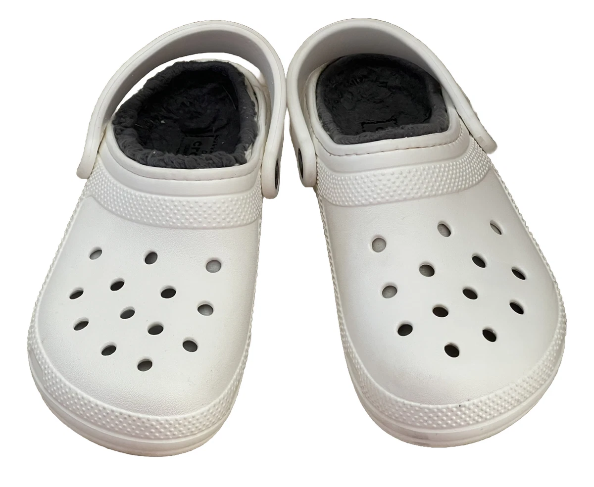 Crocs Dual Comfort Classic White Crocs Faux Sherpa Lining Women 7 Men 5