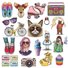 Violette Stickers 80's Retro Shabby Chic Girly Girl Planner Supply Crafts