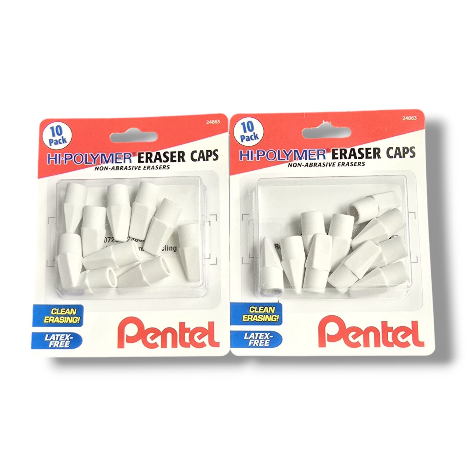 Pentel Hi-Polymer White Cap Erasers 20 Pack 